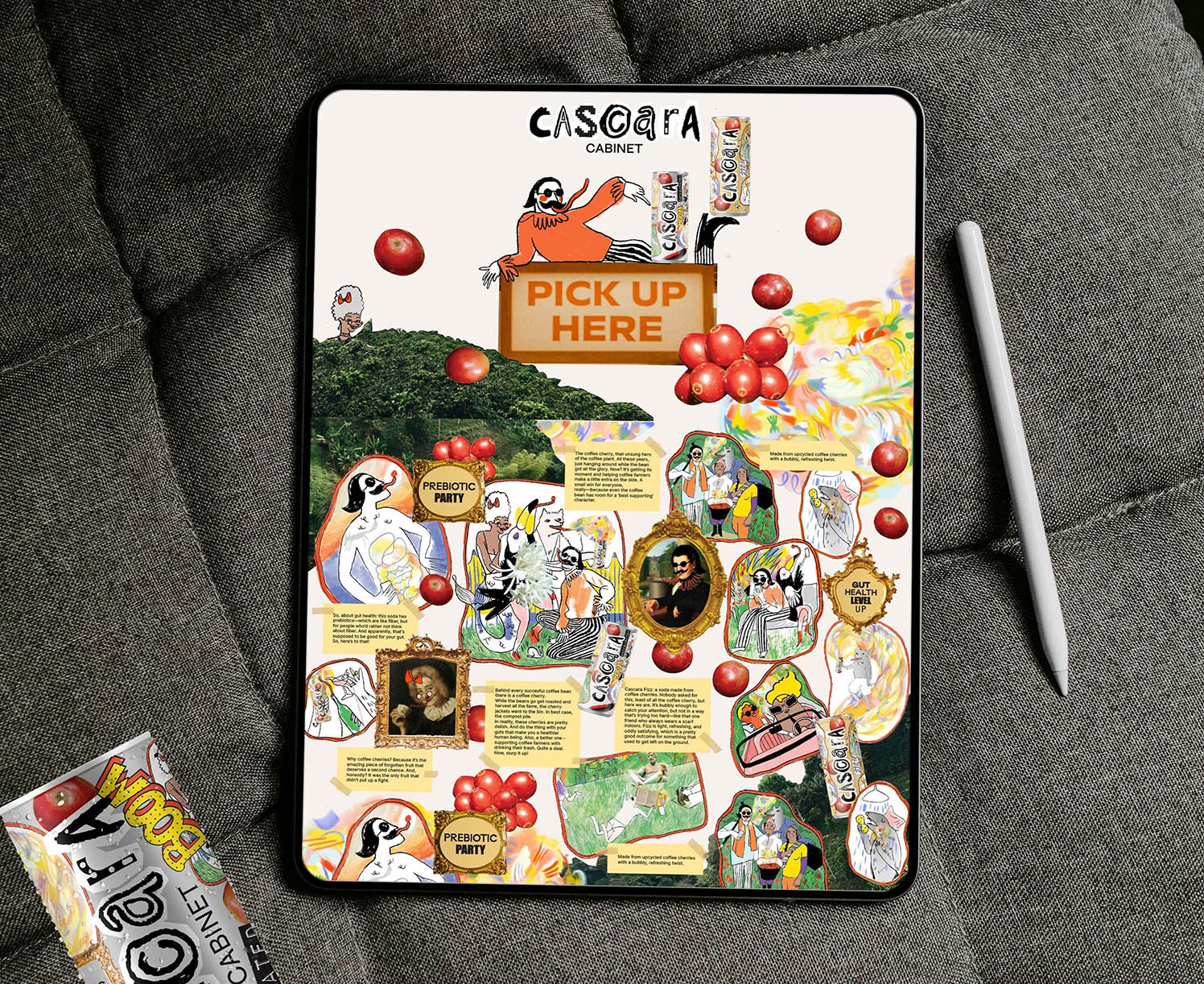 Tablet mockup displaying the Cascara Cabinet website designed by Fru Pinter.